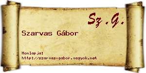 Szarvas Gábor névjegykártya