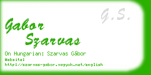 gabor szarvas business card